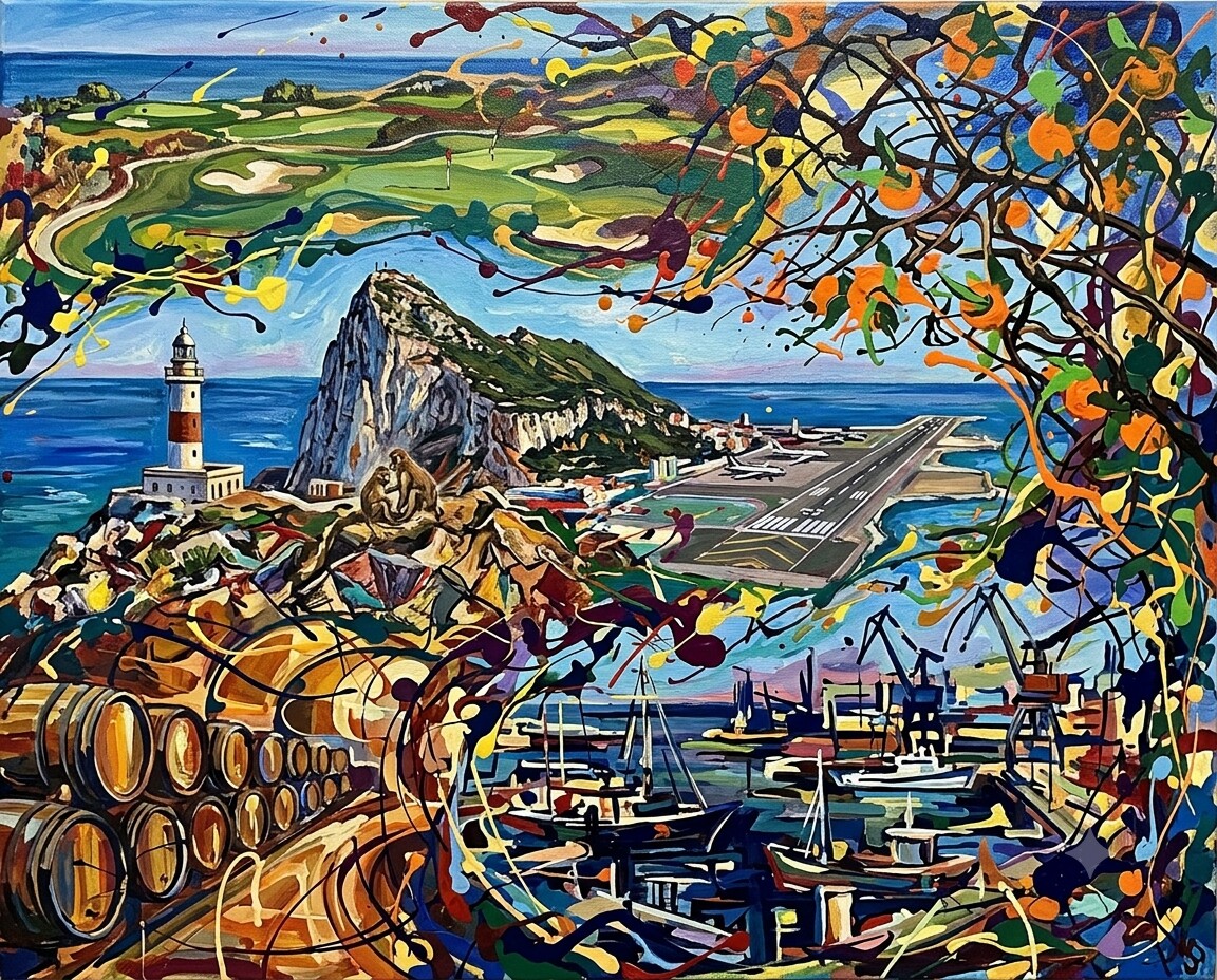 Alcaidesa im Stil von Pollock