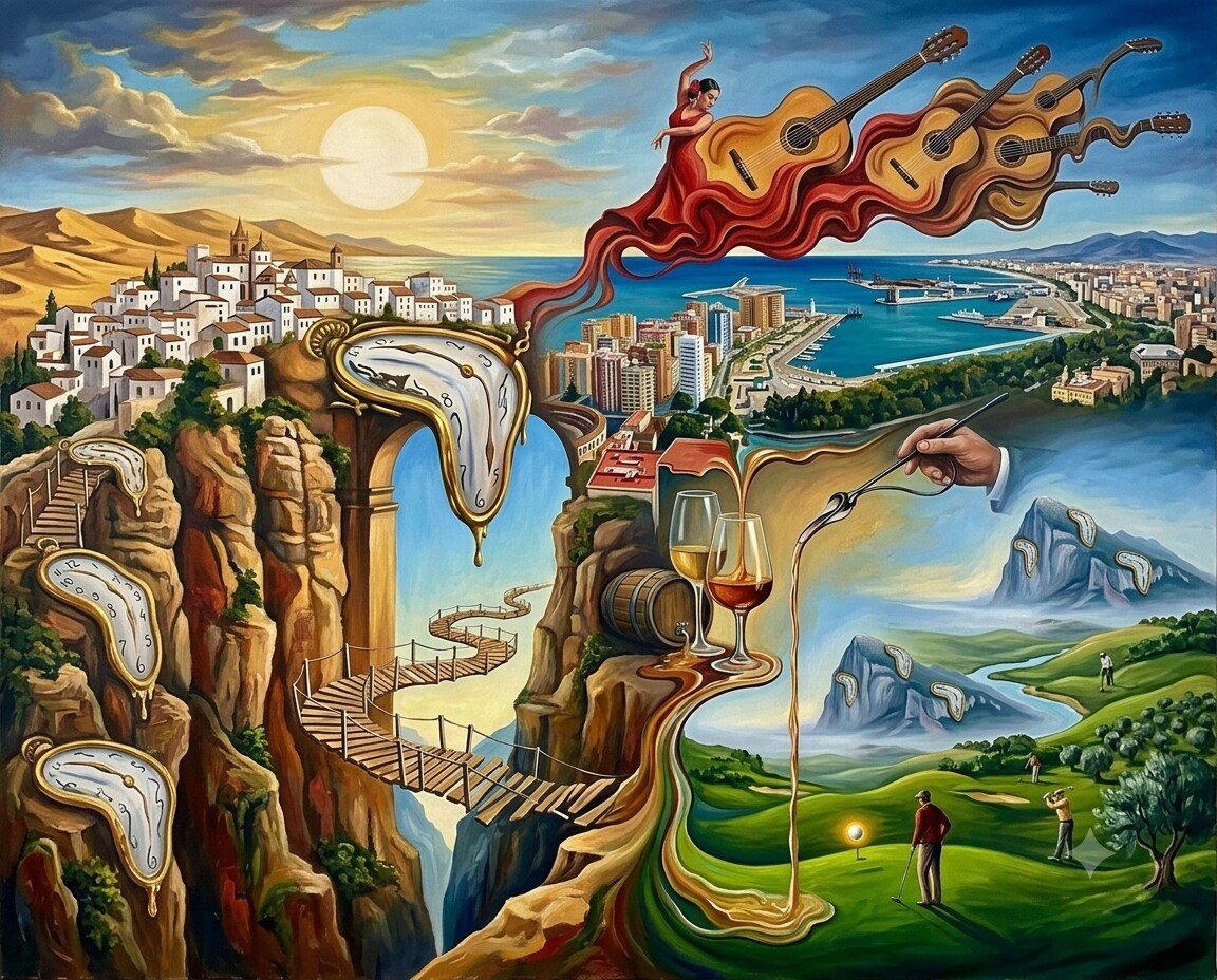 Andalusien im Stil von Dalí