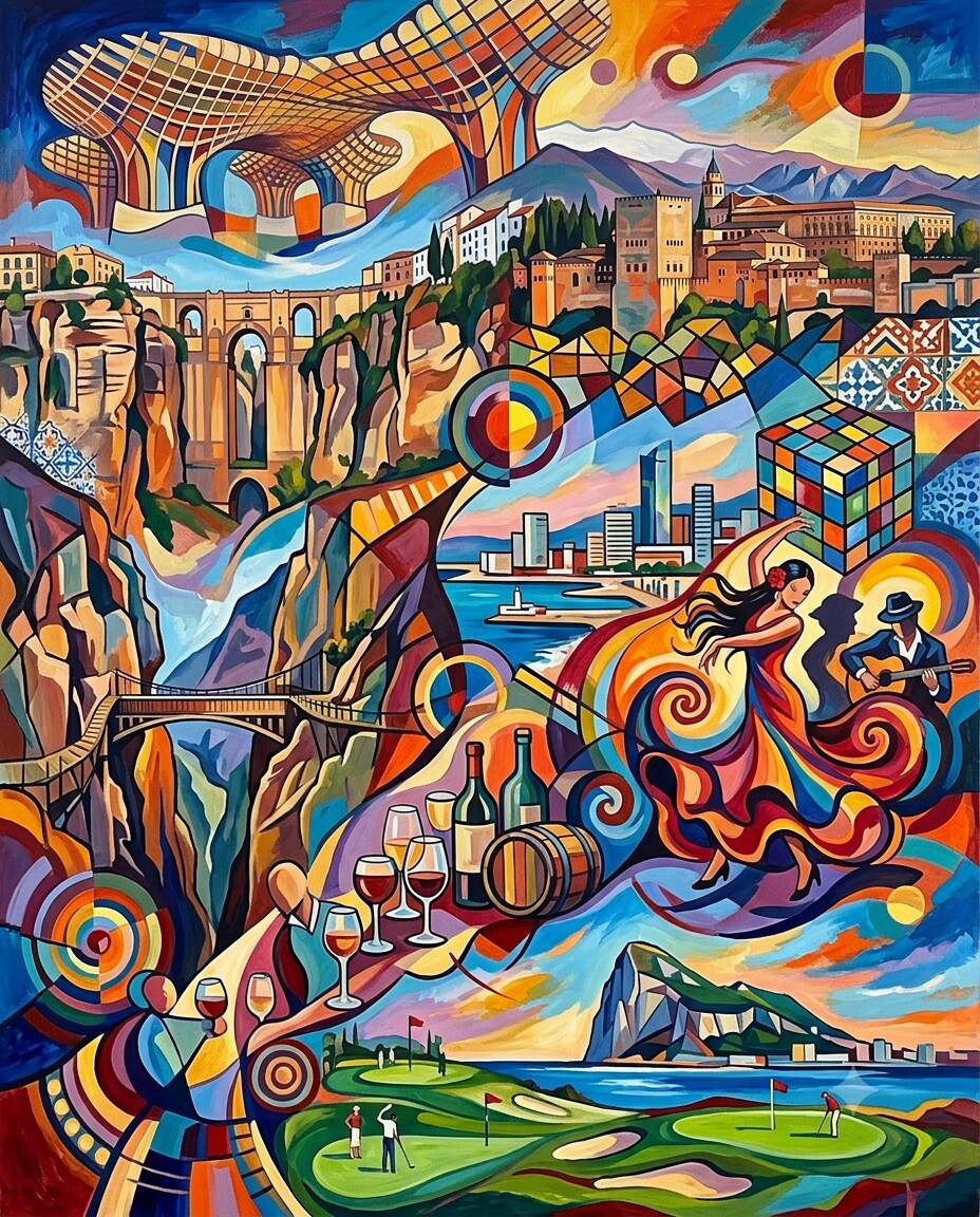 Andalusien im Stil von Kandinsky