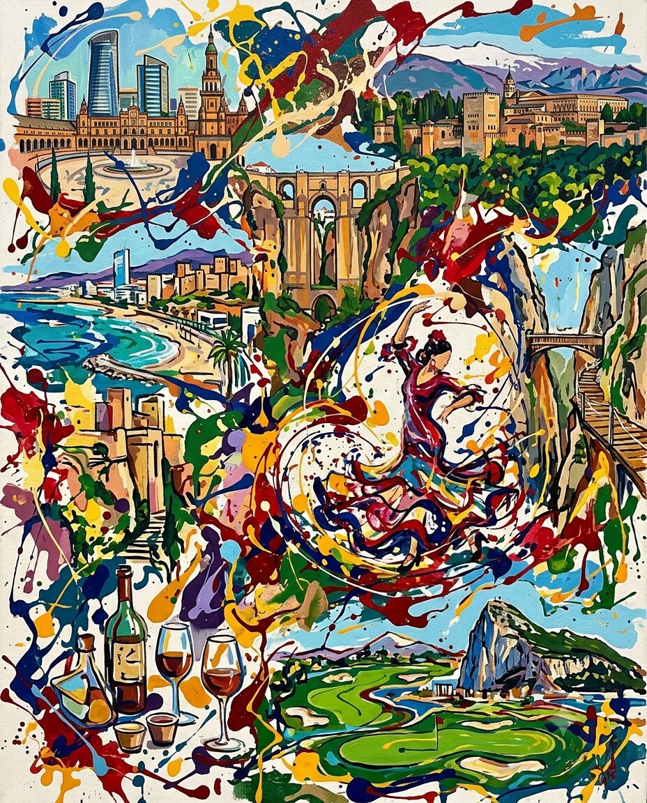 Andalusien im Stil von Pollock