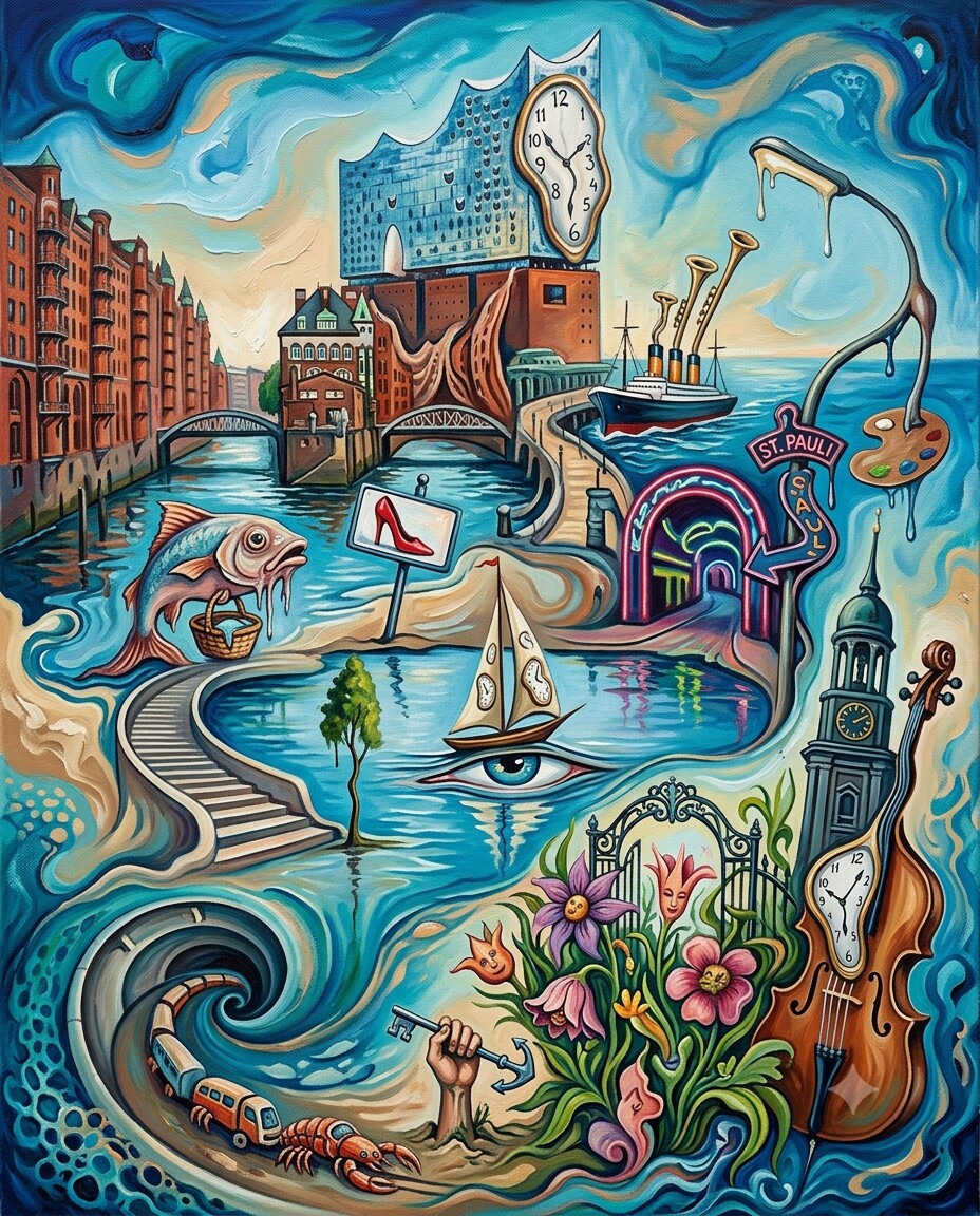 Hamburg im Stil von Dalí