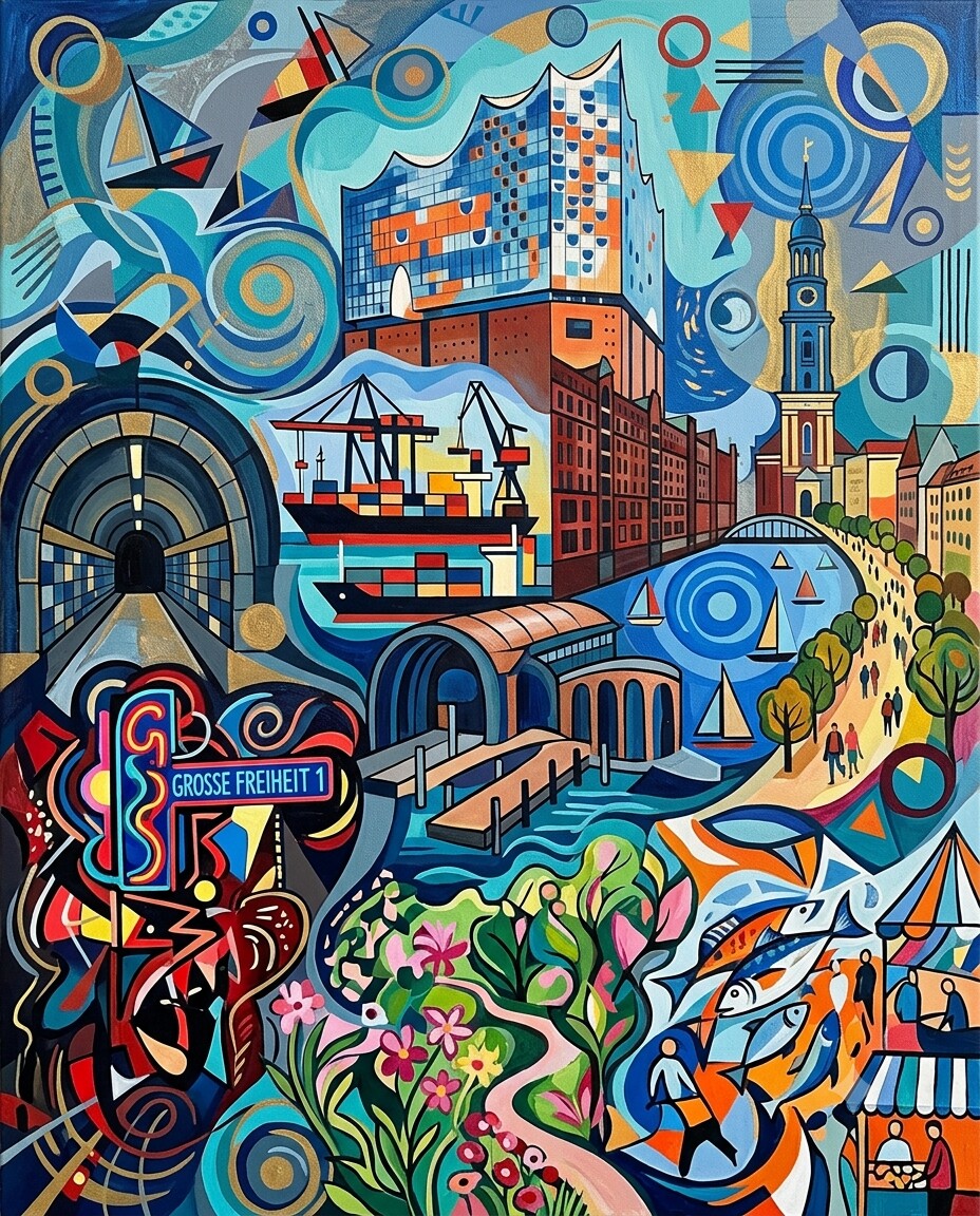 Hamburg im Stil von Kandinsky