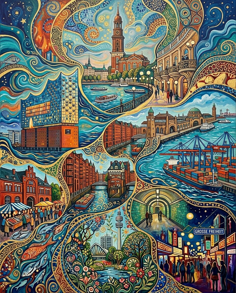 Hamburg im Stil von Klimt
