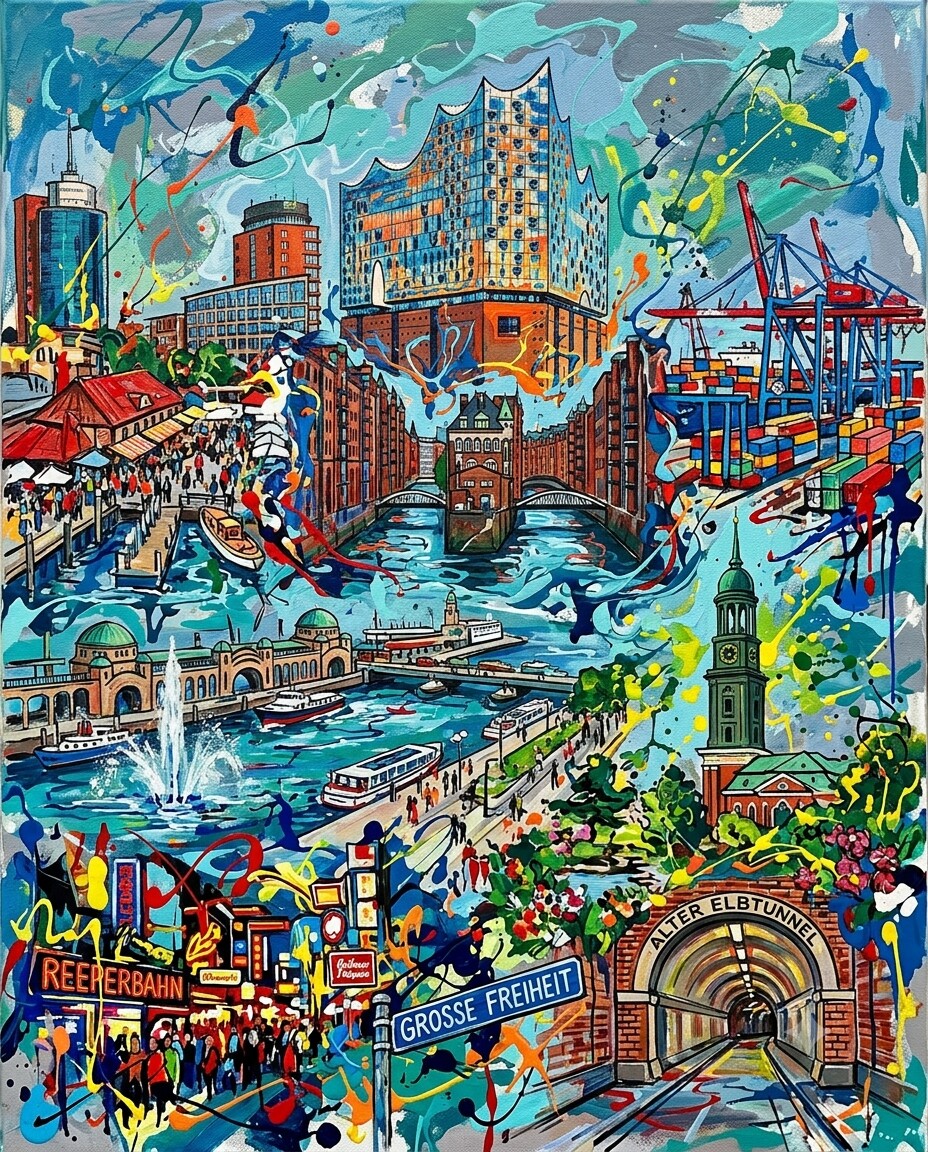 Hamburg im Stil von Pollock