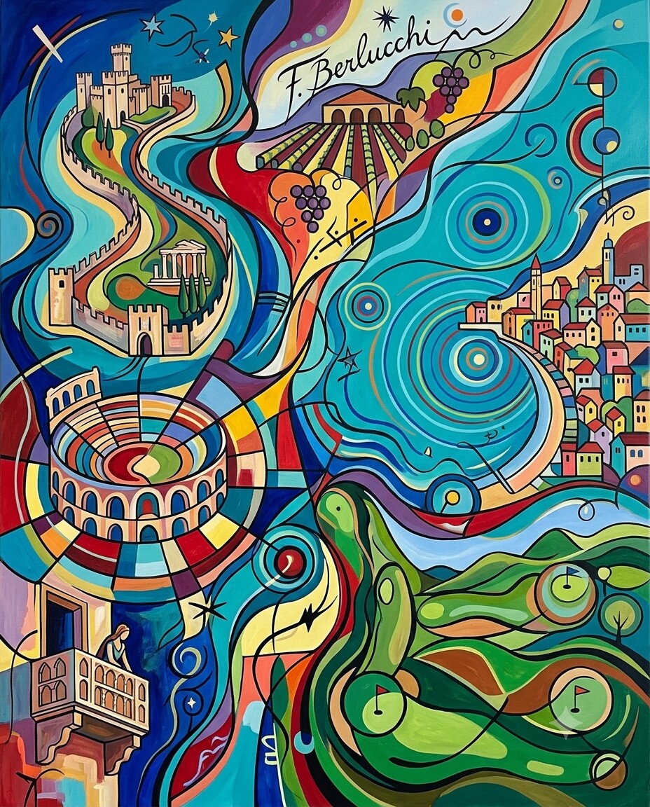 Manerba del Garda im Stil von Kandinsky
