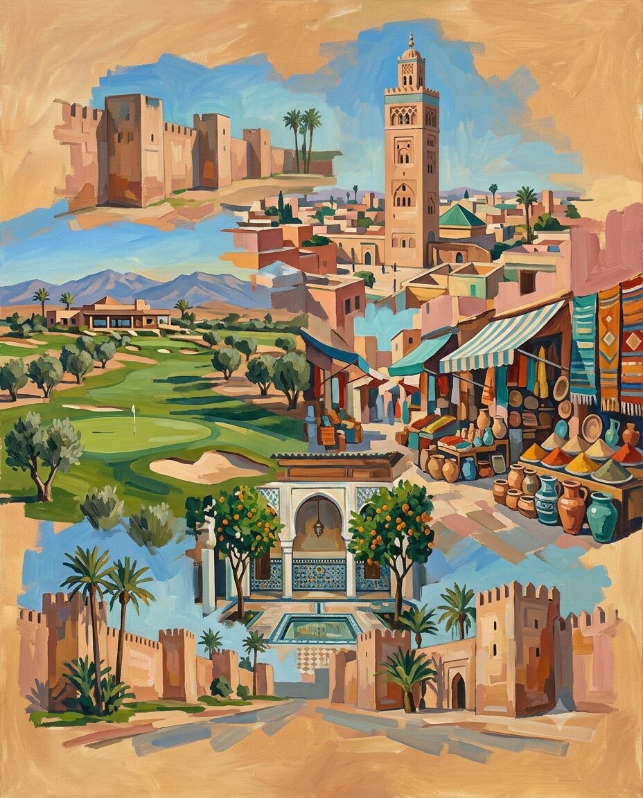 Marrakesch im Stil von Cézanne