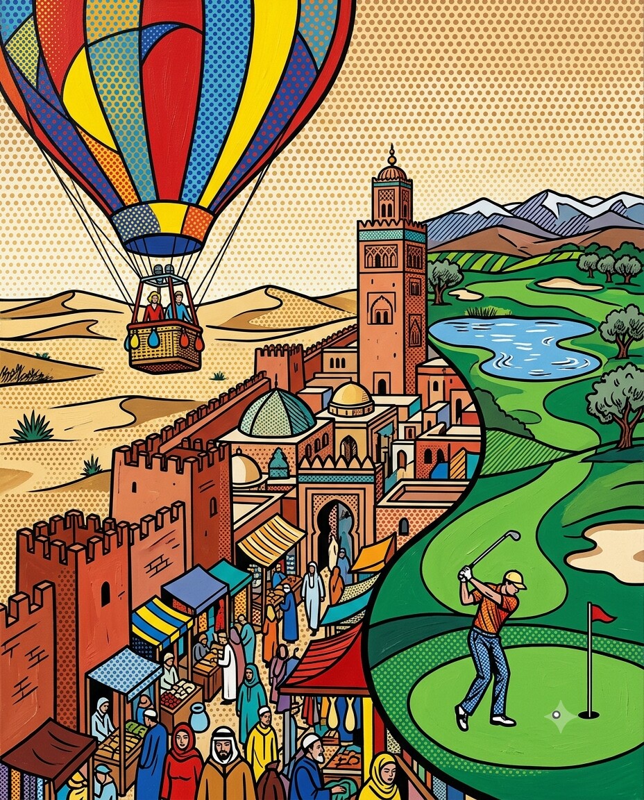 Marrakesch im Stil von Lichtenstein