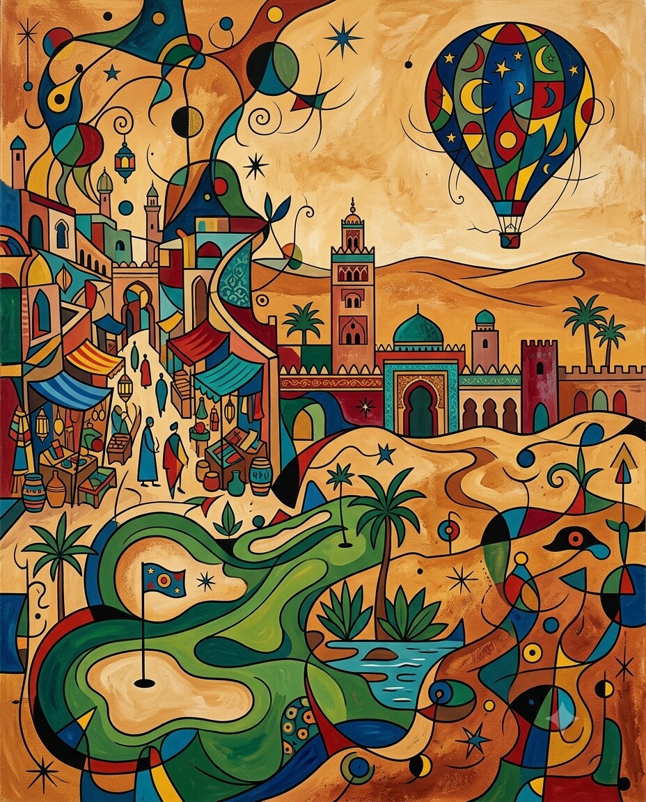 Marrakesch im Stil von Miró
