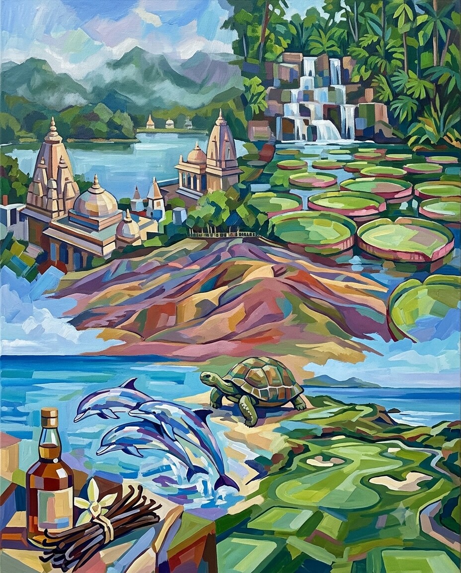 Mauritius im Stil von Cézanne