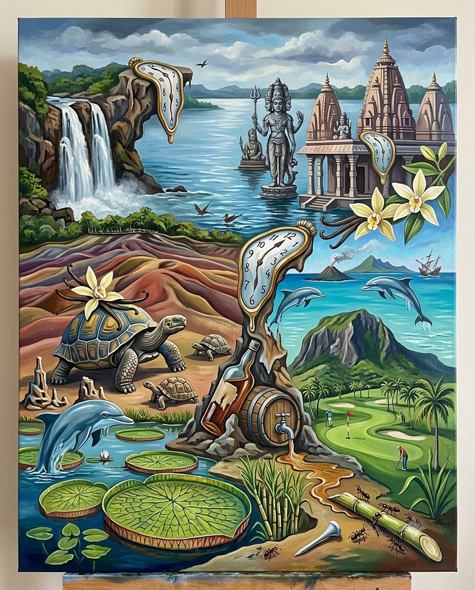 Mauritius im Stil von Dalí
