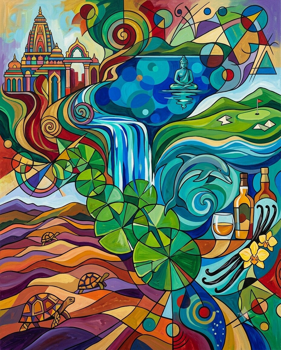 Mauritius im Stil von Kandinsky