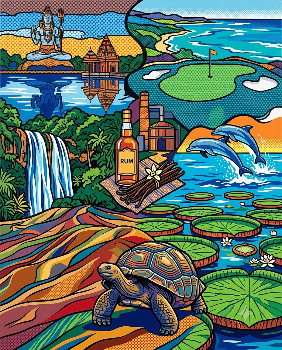 Mauritius im Stil von Lichtenstein