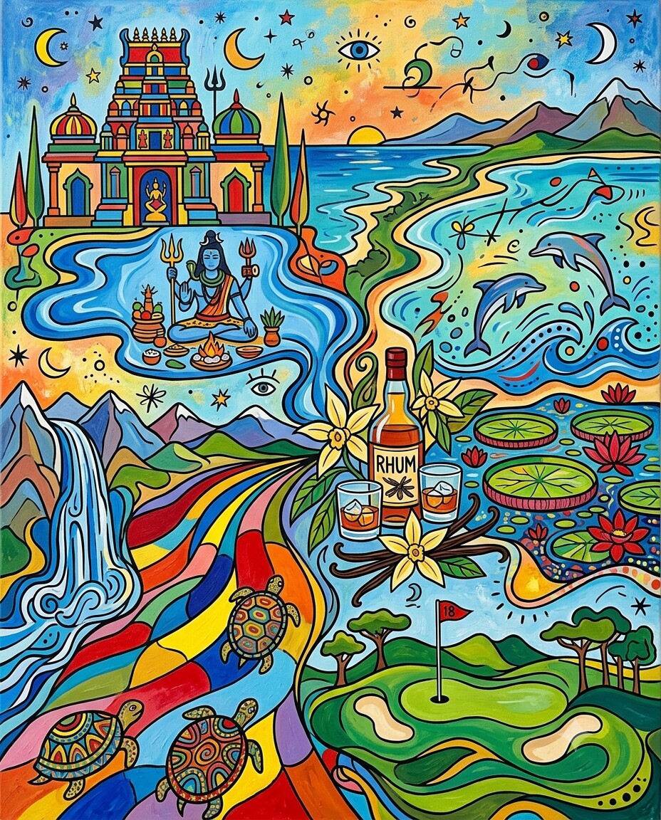 Mauritius im Stil von Miró