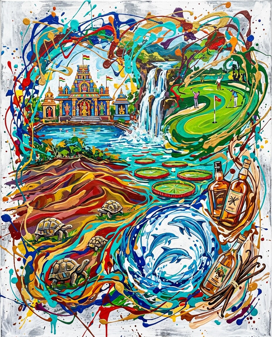 Mauritius im Stil von Pollock