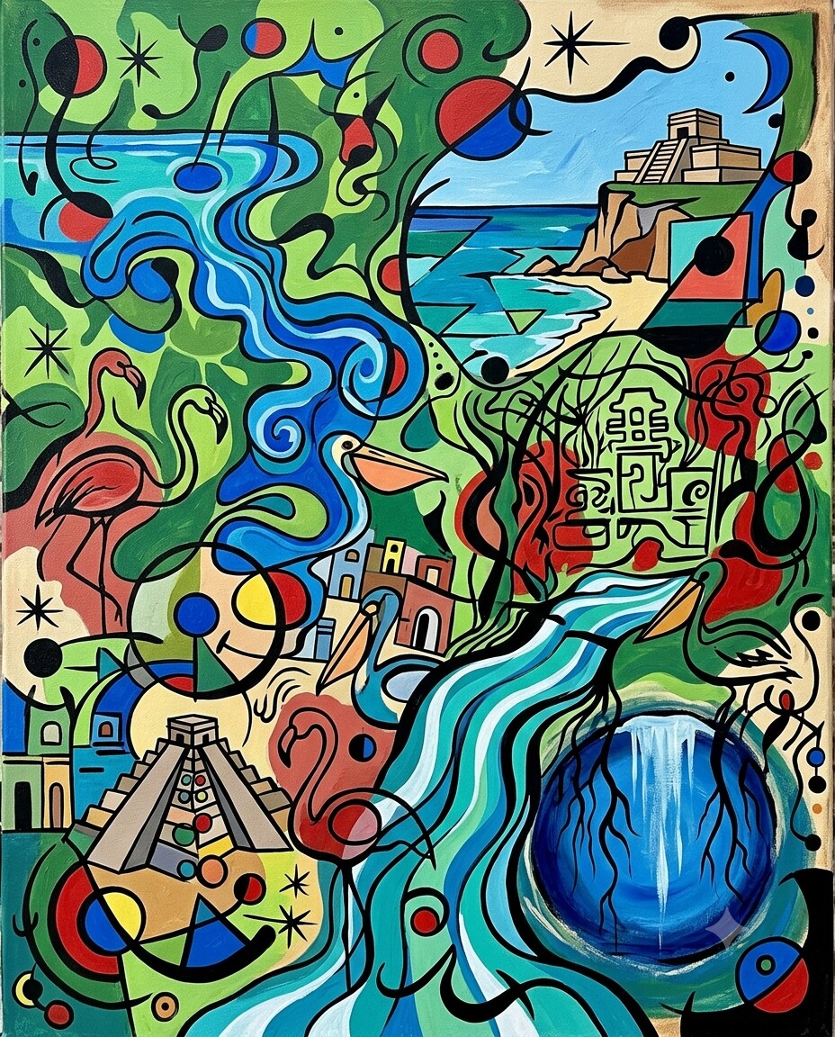 México im Stil von Miró