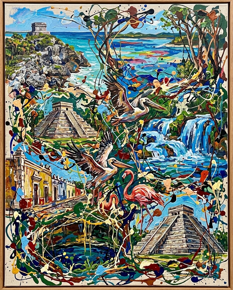 México im Stil von Pollock