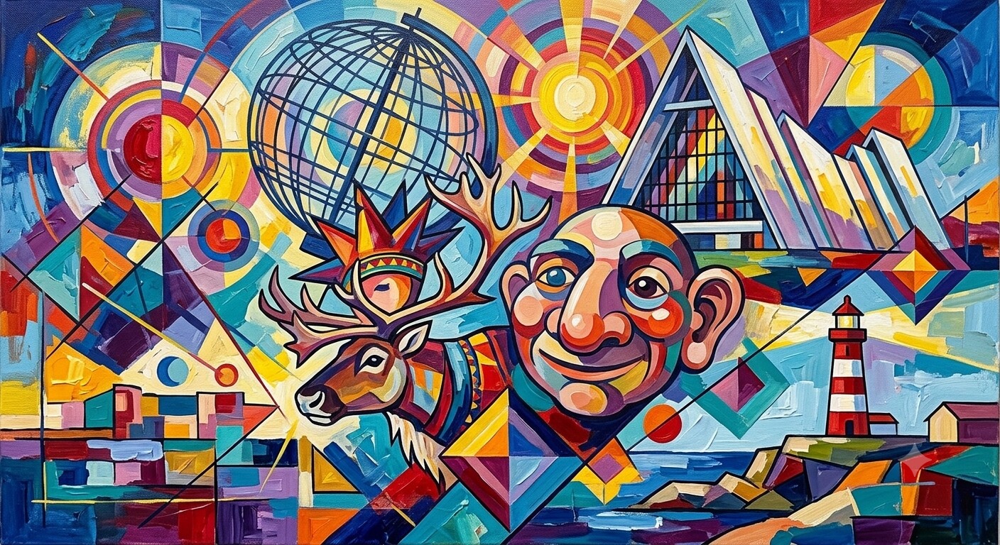 Nordkap im Stil von Kandinsky