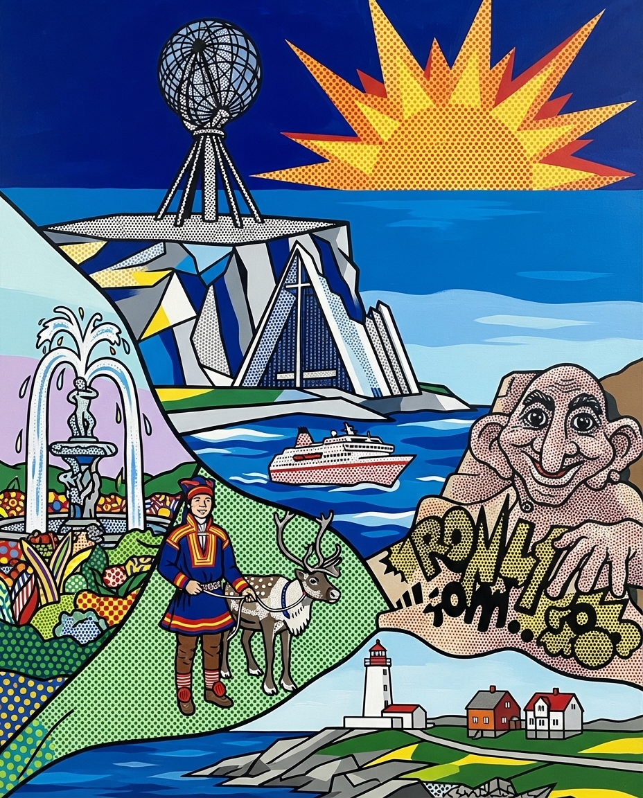 Nordkap im Stil von Lichtenstein