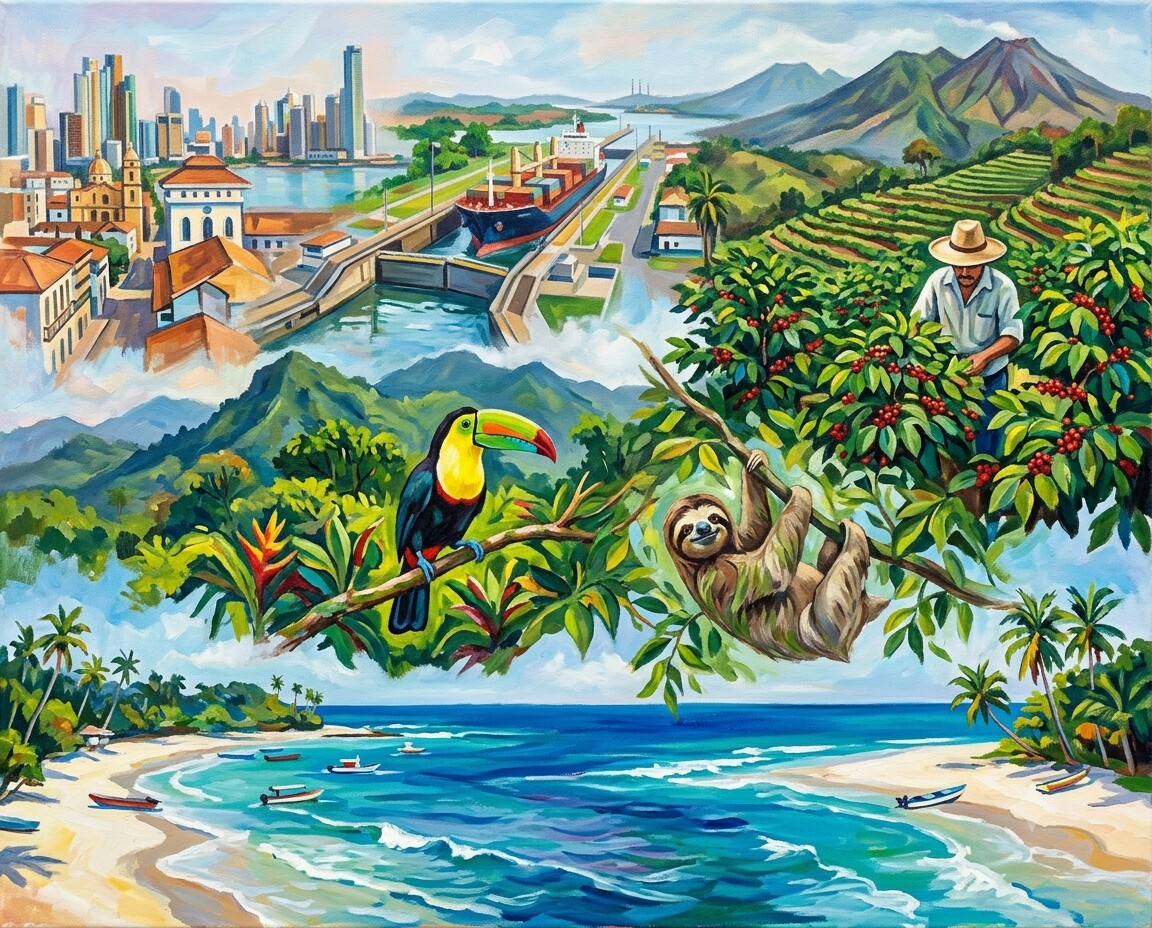 Panama im Stil von Cézanne
