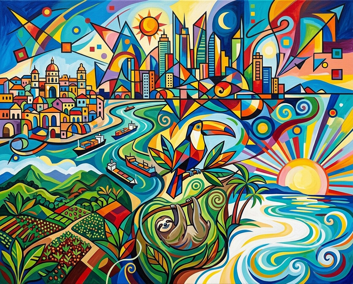 Panama im Stil von Kandinsky