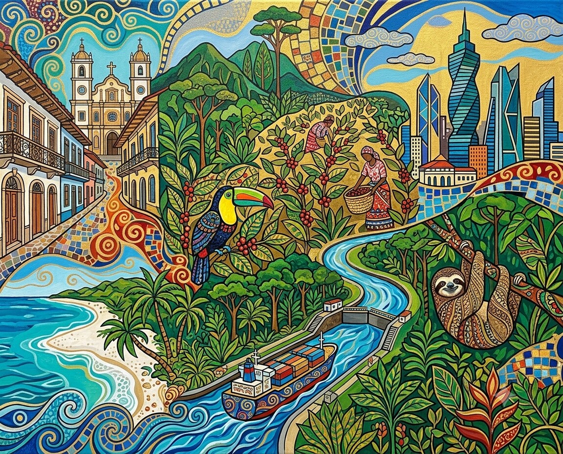 Panama im Stil von Klimt
