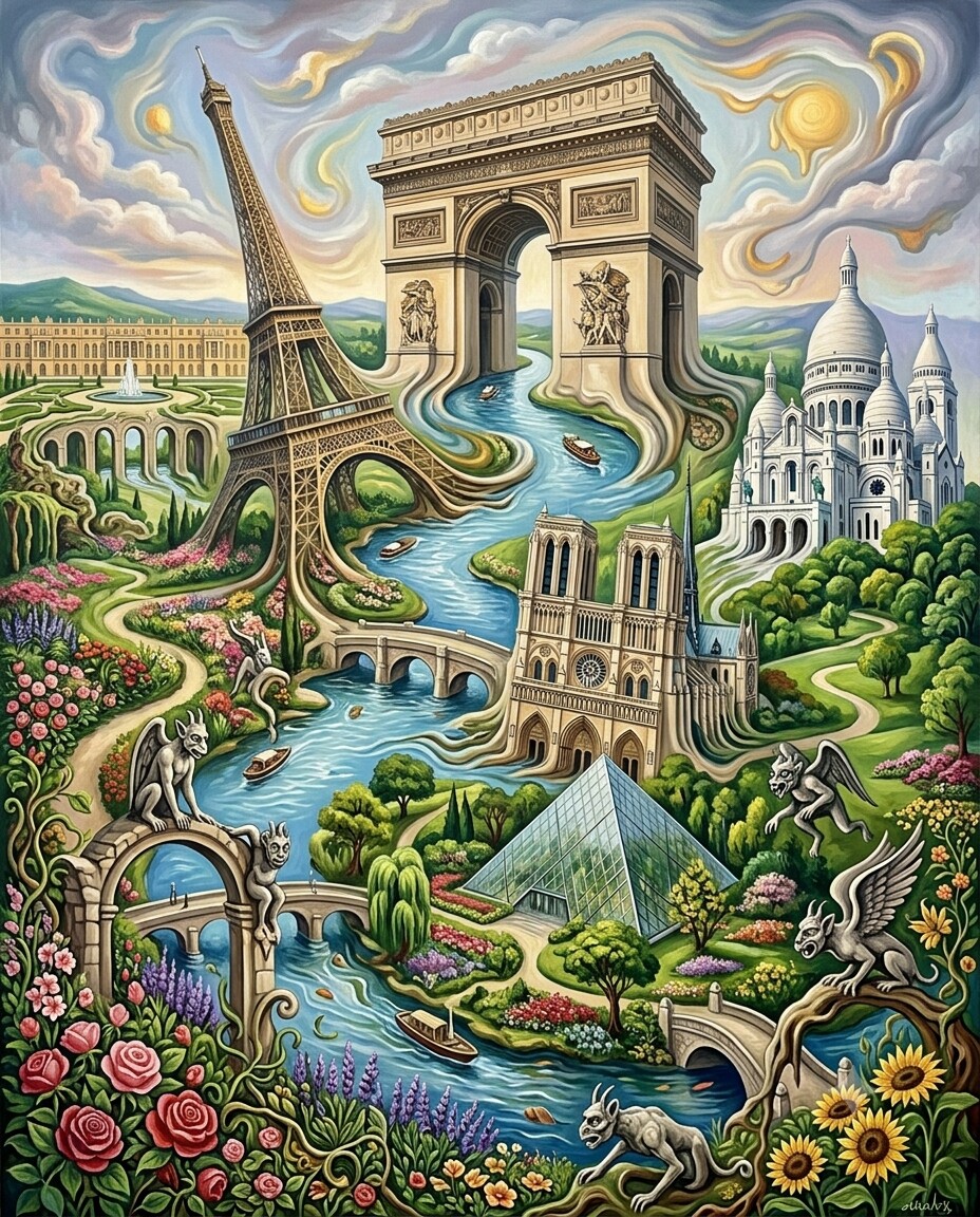 Paris im Stil von Dalí