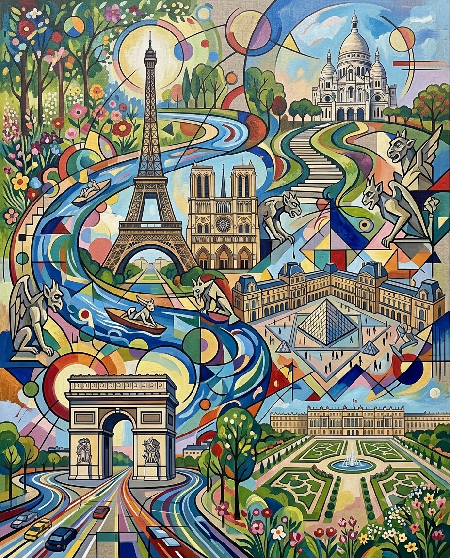 Paris im Stil von Kandinsky