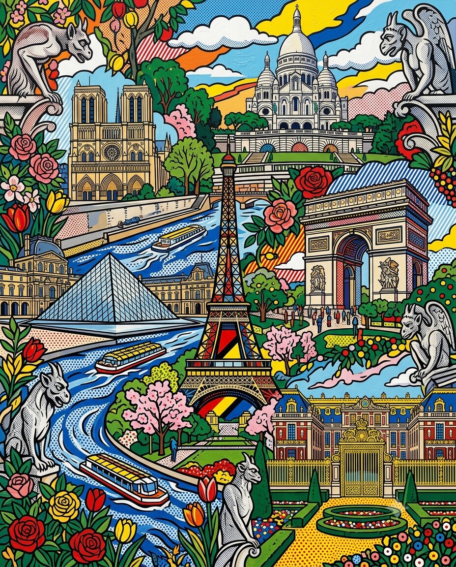 Paris im Stil von Lichtenstein