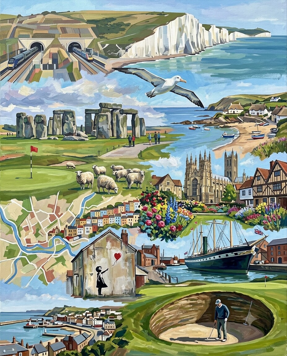 Südengland im Stil von Cézanne