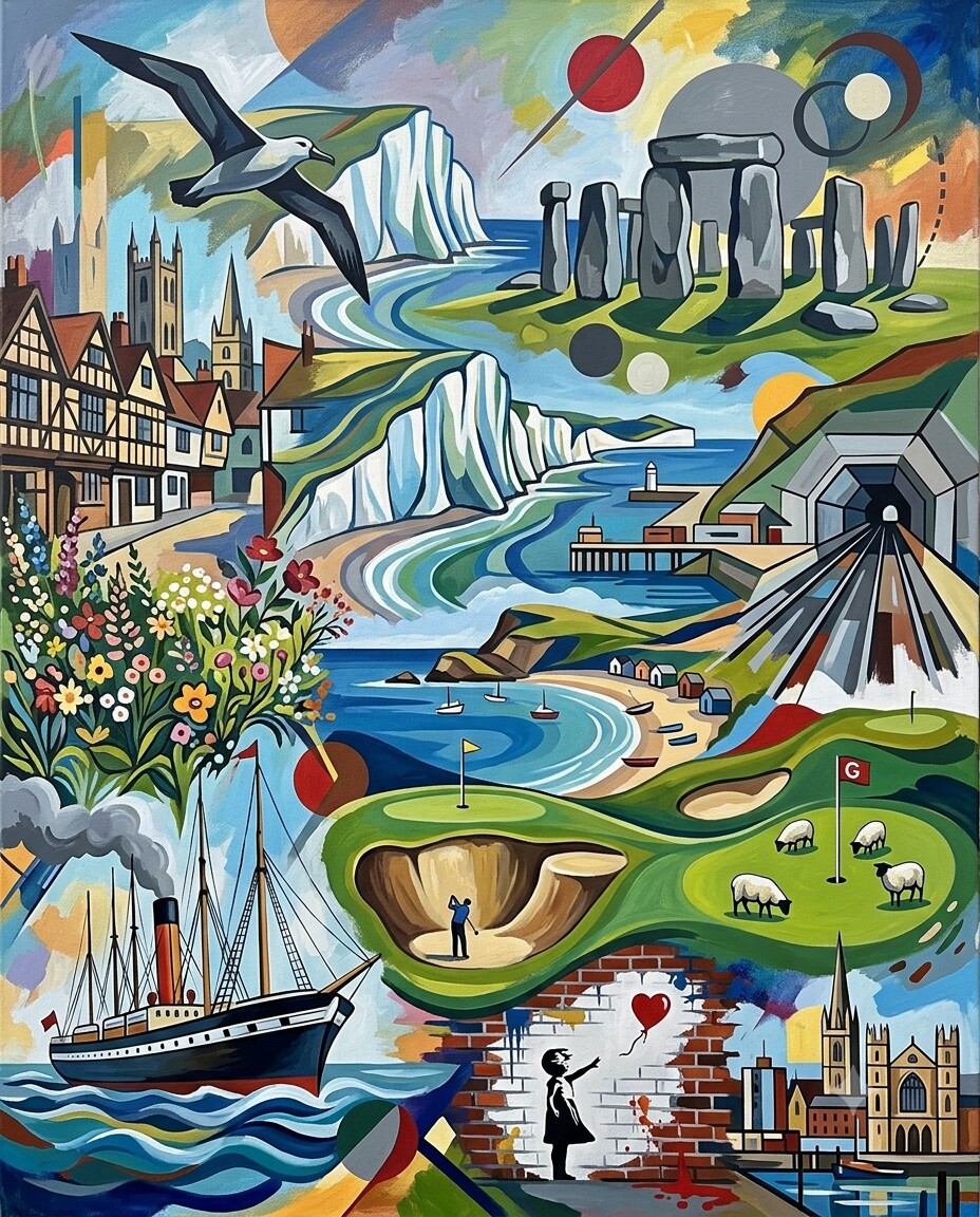 Südengland im Stil von Kandinsky