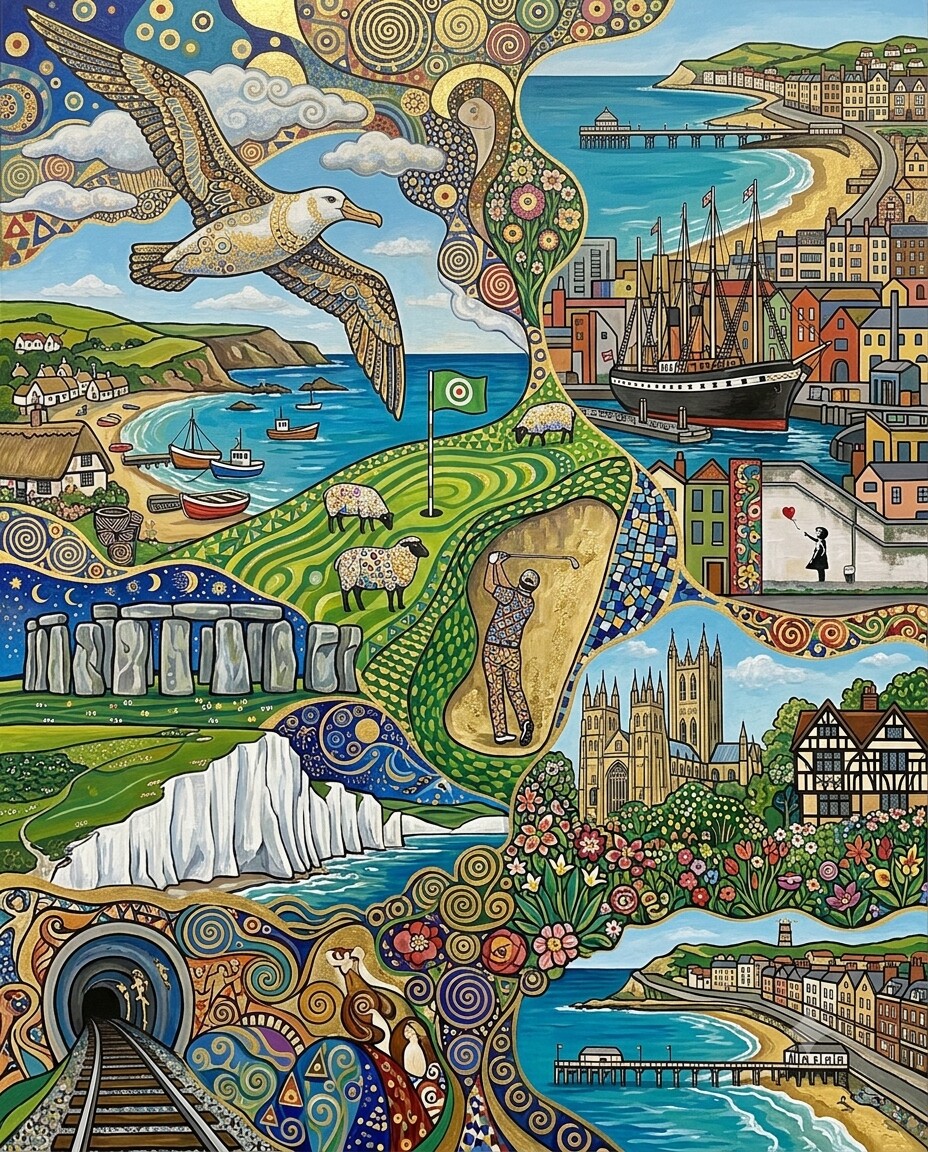 Südengland im Stil von Klimt