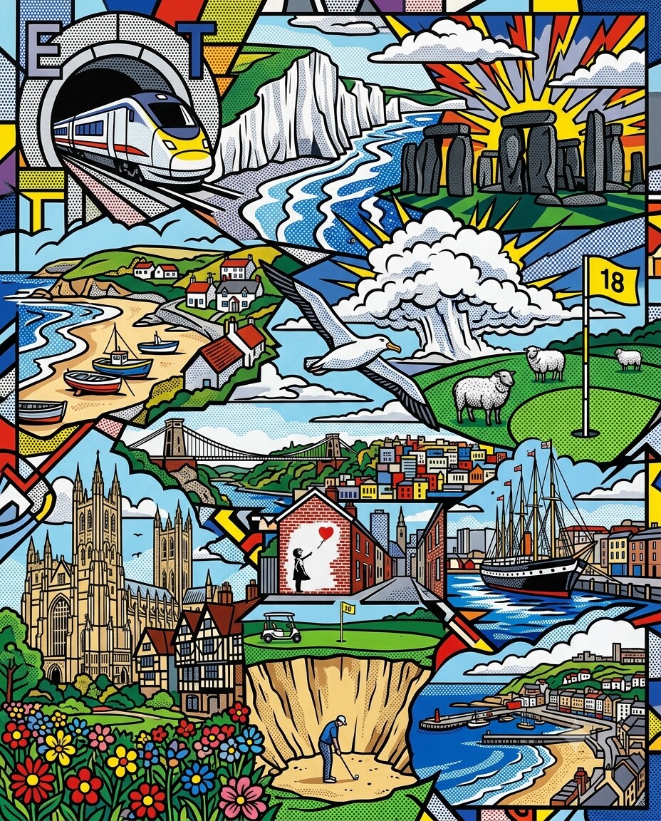 Südengland im Stil von Lichtenstein