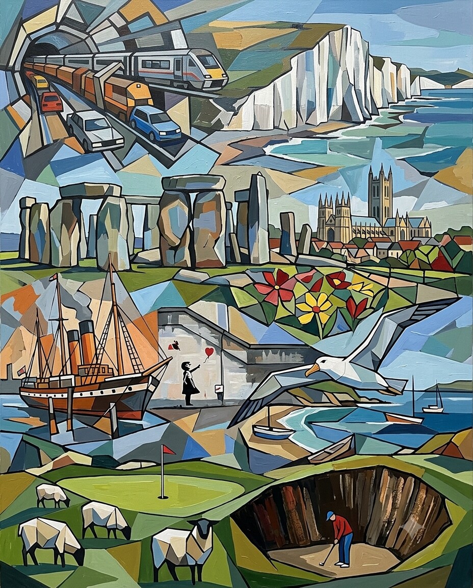 Südengland im Stil von Picasso