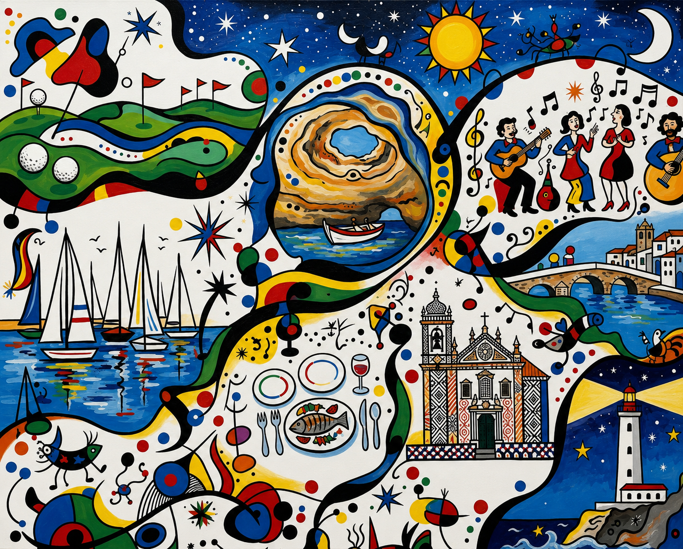 Vilamoura im Stil von Miró