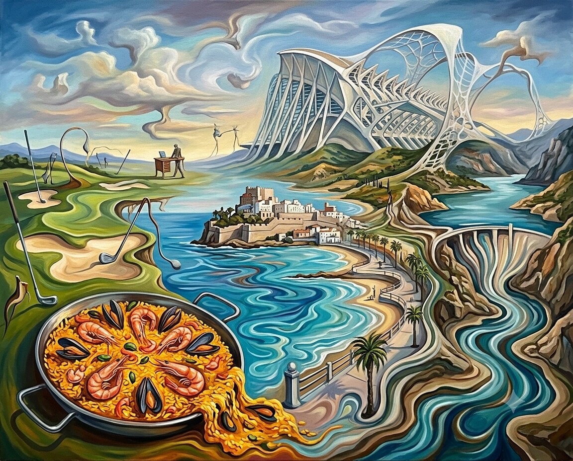 Vinaròs im Stil von Dalí