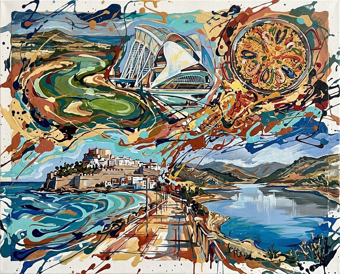 Vinaròs im Stil von Pollock