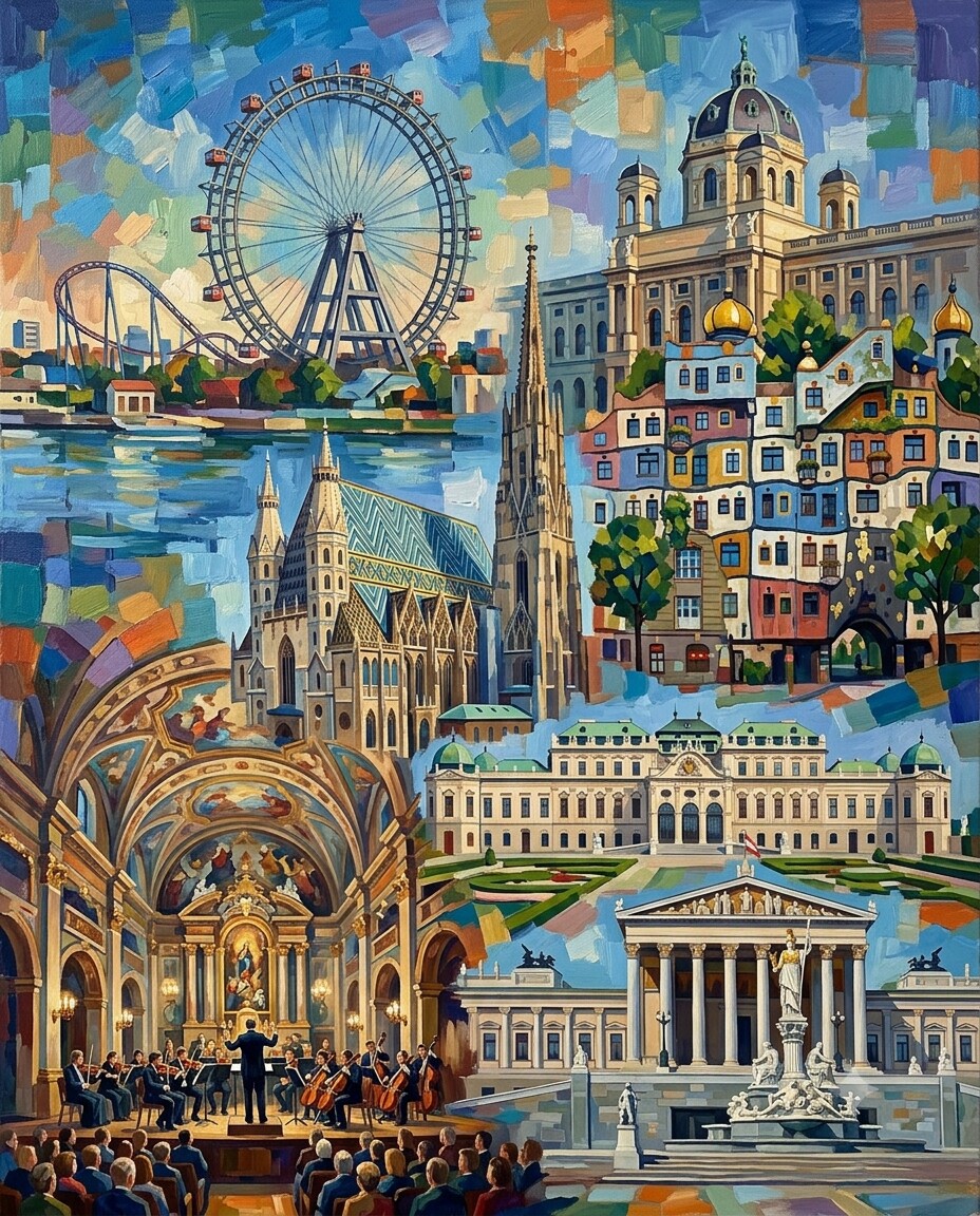 Wien im Stil von Cézanne
