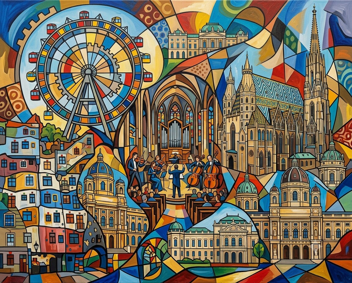 Wien im Stil von Picasso